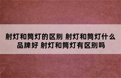 射灯和筒灯的区别 射灯和筒灯什么品牌好 射灯和筒灯有区别吗